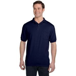 Hanes Adult ComfortBlend EcoSmart Jersey Polo with Pocket 054P Navy S